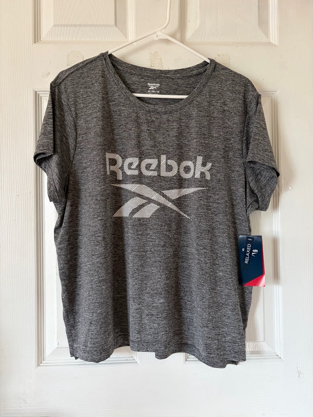 Reebok Men's Heather Gray Logo Short Sleeve Tee Sz XL